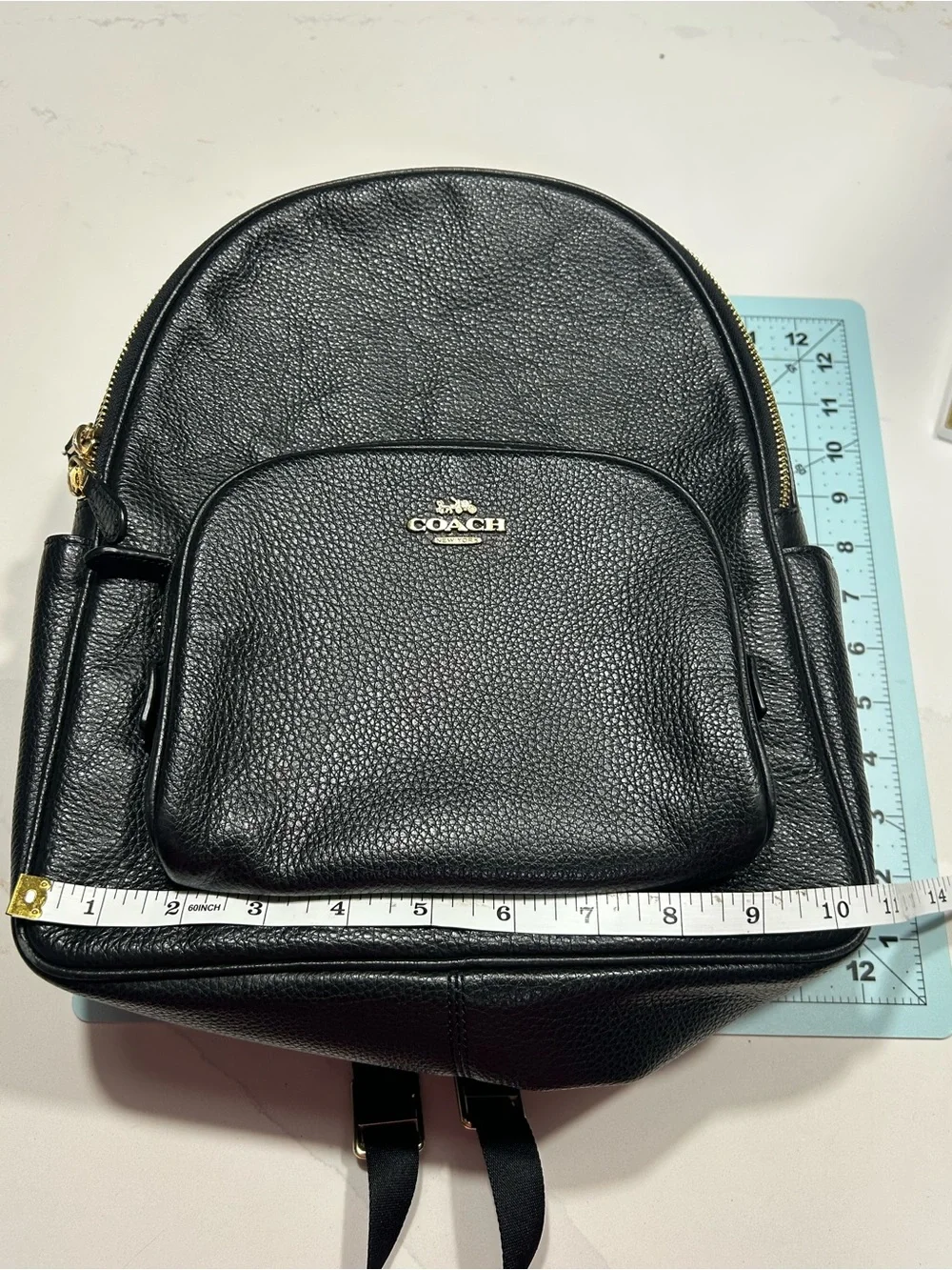 Coach Court Backpack Refined Pebble Leather Bag 5666